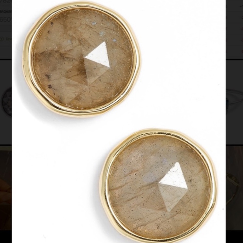 Gorjana Gold and Green Olivia Earrings (NWT!)